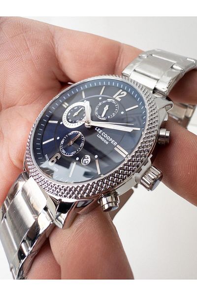 Lee Cooper 43 Mm Function Men's Wristwatch with Steel Bracelet