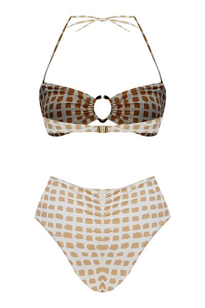 Perspective Ecru Beige Color Bikini Set