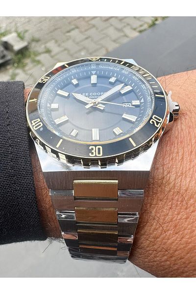 Lee Cooper Yellow Metallic Calendar Men's Wristwatch