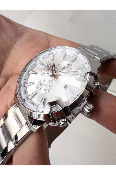 Lee Cooper 43 Mm Sports Steel Dual Time Calendar Men's Wristwatch