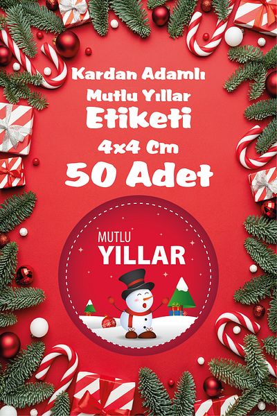 otuz9 reklam New Year's Themed Snowman Label ( Sticker )