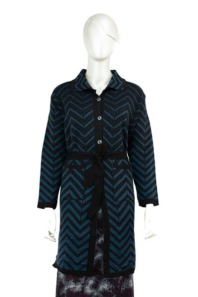 Oppland Cardigan matern țesut din lână lycra, cu buzunar cu nasturi, cu ornamente de iarnă, cu croiala confortabilă, cu model complet
