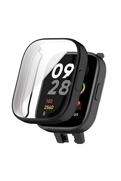 Microsonic Xiaomi Redmi Watch 3 Active Kılıf 360 Full Round Soft Silicone Siyah