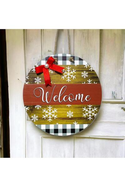 Mixperi Ψηφιακή εκτύπωση Κόκκινη κορδέλα με πέρλες Διακοσμητικό πόρτας Welcom...