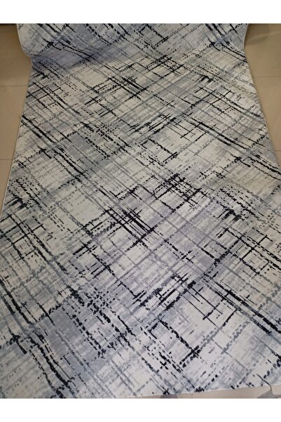 GOLDSER Siyah Çizgi Desenli Yıkanabilir Kaymaz Dört Mevsimlik Salon, Banyo, Balkon, Genç Odası Kesme Halı