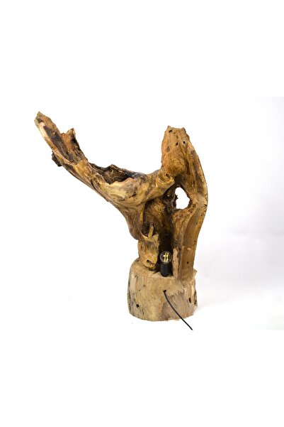 garden Moda Kütük Aydınlatma Dekoratif Doğal Ahşap Lamba Gece Lambası Bahçe Aydınlatma Masa lambası