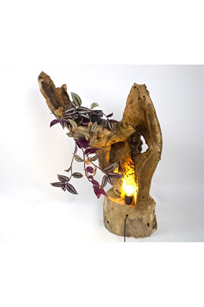 garden Moda Kütük Aydınlatma Dekoratif Doğal Ahşap Lamba Gece Lambası Bahçe Aydınlatma Masa lambası