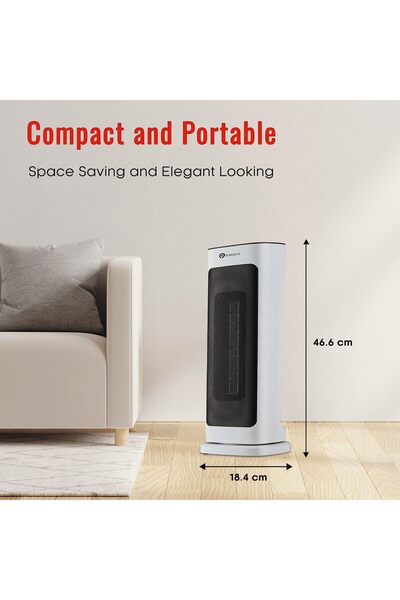 PureMate Seramik Kule Fanlı Isıtıcı, 2 Isı Ayarlı 2000W Taşınabilir Elektrikli Isıtıcı