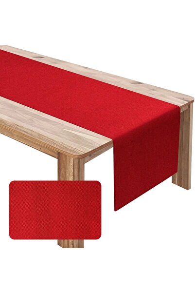 Emtory Home 40x150 Kırmızı Runner, Yılbaşı Masa Runner, %100 Pamuk İnce Kumaş