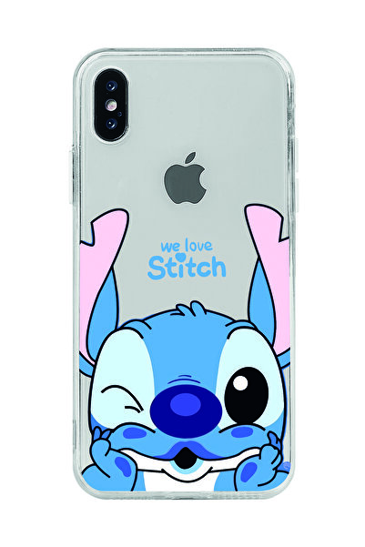 Magic Ring Iphone X / Xs Uyumlu We Love Stitch Desenli Şeffaf Telefon Kılıfı