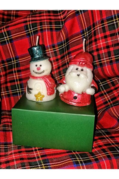 MUM ESG7 KUTULU YILBAŞI NOEL BABA VE KARDAN ADAM MUM SETİ