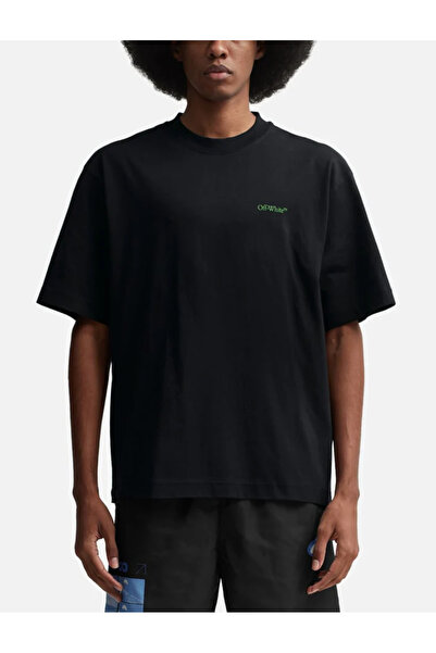 BrandsBoutique Off White Moon Cam Arrow Siyah Oversize Tshirt