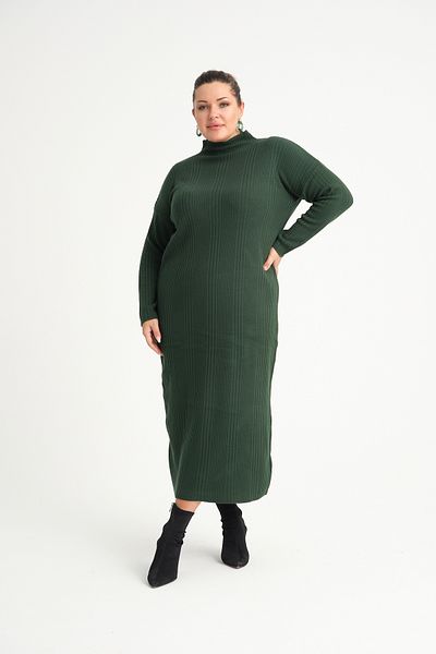 garajmood Green Half Turtleneck Knitwear Plus Size Dress