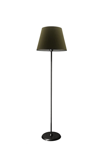 Lampada Rita Black Metal Lambader - Haki Gold Şeritli