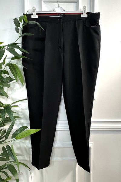 Aşkı Endam Large Size Wonderful Pipe Leg Four Pocket Dumbbell Trousers - Black