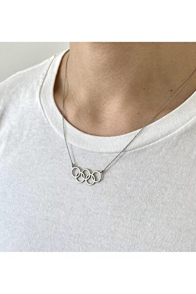 GÜMÜŞ Olimpiyat Halkaları Gümüş Kolye