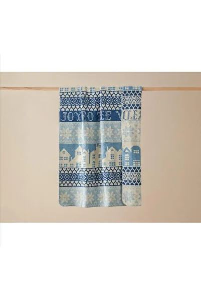 English Home Joyful World Acrylic Tv Blanket 130x170 Cm Blue