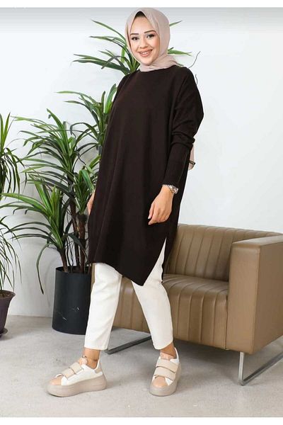 öz kütsan tekstil Πλεκτό χιτώνα Crew Neck Tunic