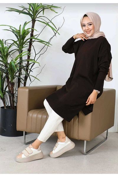 öz kütsan tekstil Πλεκτό χιτώνα Crew Neck Tunic