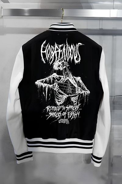 Edizen Διπλής όψης εμπριμέ Shreds 2024 Oversize Premium College Jacket 100% βαμβάκι