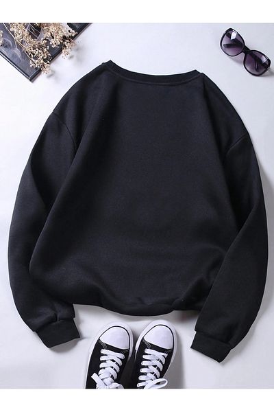 Serbella New Year Cute Ghost Printed Unisex Oversize Sweatshirt