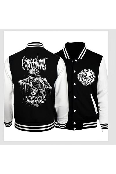 Edizen Διπλής όψης εμπριμέ Shreds 2024 Oversize Premium College Jacket 100% βαμβάκι
