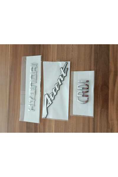JustSmile Hyundai Hyundaı Accent Ve Crdi Bagaj Yazısı Arma 3 Adet Yüksek Kalite