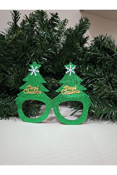 CARNAVAL SÜS Çam Ağacı Şeklinde Camsız Simli Yılbaşı Gözlüğü