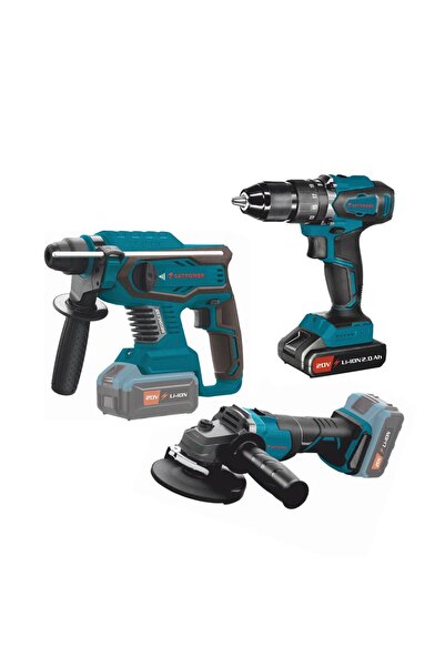 Cat Power Catpower 4130 Akülü Vidalama Kırıcı Taşlama Aküsüz 3 Makina Solo