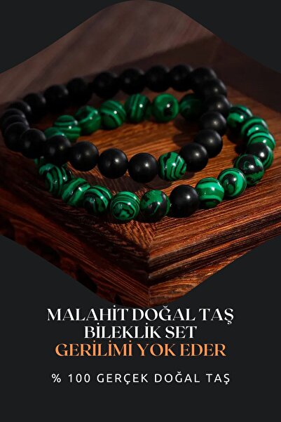 Nelleovana طقم سوار من حجر الملكيت الطبيعي 8 ملم (لا يوجد جهد)