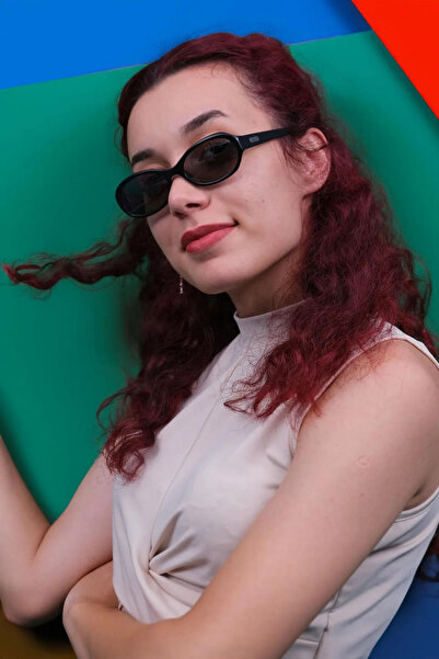 CALDİNİ Women's Black Bone Polarized Retro Sunglasses CS012 C2