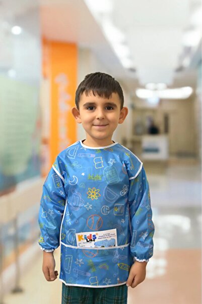Kids Like Desenli, Su ve Boya Geçirmeyen Aktivite ve Boyama Önlüğü 3-5 Yaş iç...