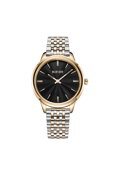 Burker Uhren Damenuhr Emily Schwarz Gold Silber