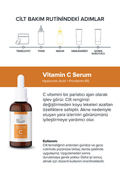 Dr. Galenus Vitamin C, Kolajen Ve Yoğun Nemlendirici Üçlü Bakım Serum Seti (60 ML)