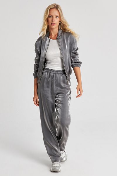 Cool & Sexy Women's Anthracite Bomber Jacket and Trousers Suit KED132