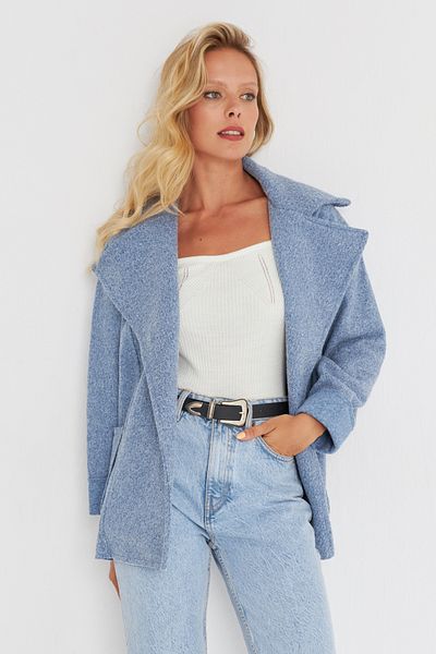 Cool & Sexy Women's Blue Stamp Coat KED134