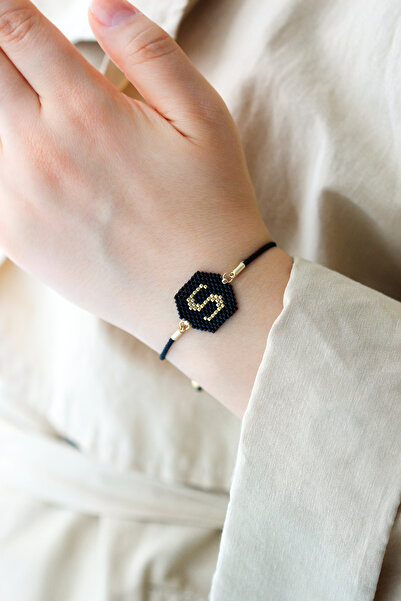 Kübüşün Atölyesi Ka-001 Miyuki Harf Bileklik - El Yapımı - Altın Kaplama - S ...