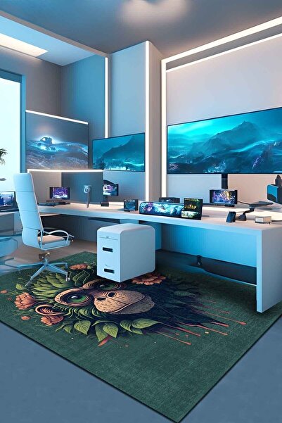 AIDA HOME Monkey Şönil Gamer Halısı Pamuk Tabanlı,yıkanabilen,kaydırmaz Genç ...