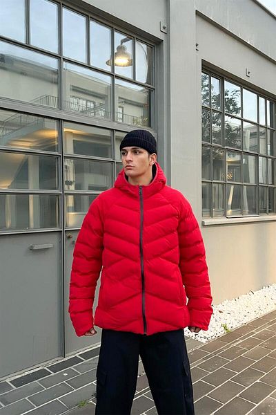 Red winter sales coat for men