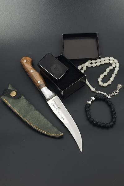 SürLaz Kamp Bıçağı Outdoor Bıçak Seti Çakmak Hediyelik Set 4 Parça Özel İşlemeli