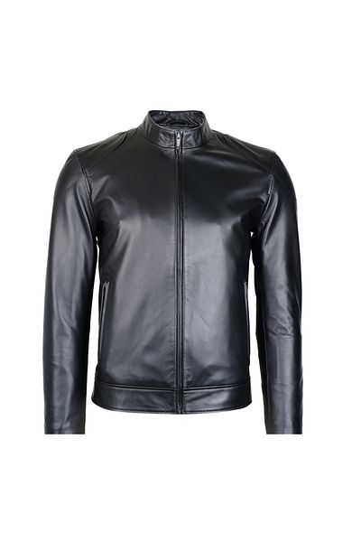Desa Manlio Black Men's Leather Coat