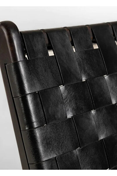 sohomanje Siyah Gerçek Deri Berjer