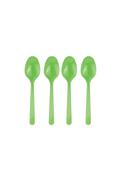 partideyince ملعقة بلاستيكية خضراء 25 قطعة