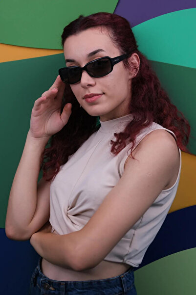 CALDİNİ Women's Black Bone Polarized Retro Sunglasses CS010 C2