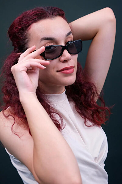 CALDİNİ Women's Black Polarized Retro Sunglasses CS006 C2