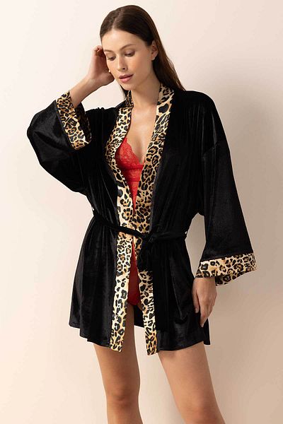 AYYILDIZ 3980 Rochie de catifea neagra