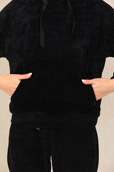 WestBound Γυναικείο Σετ Φόρμας Μαύρο Χρώμα Twill Soft Velvet