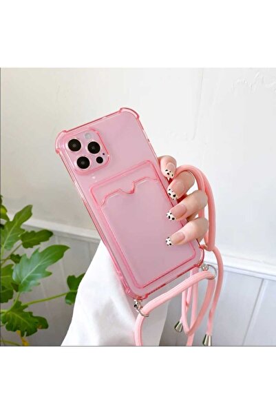 BilişimGo Technology Iphone 13 Şeffaf Kartlıklı Boyun Askılı Ipli Kılıf