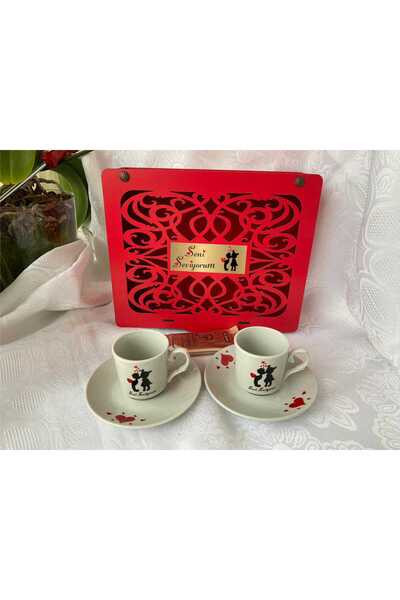 Favori Pazar seni seviyorum ikili fincan takımı