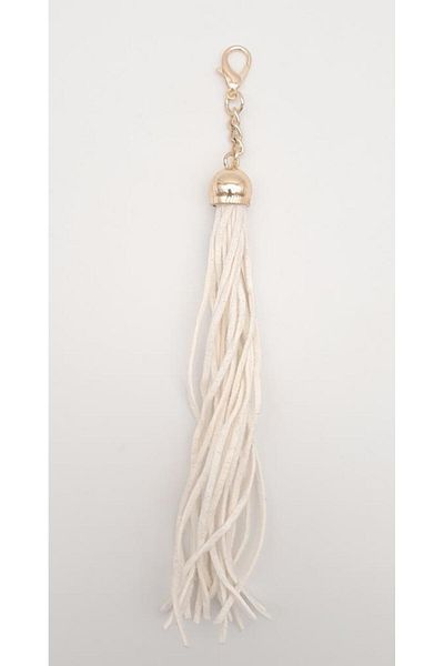 angel çanta aksesuar Αξεσουάρ Angel Bag Suede Nubuck Δερμάτινο μακριά φούντα Λευκό Χρώμα Ανοιχτόχρωμο μεταλλικό